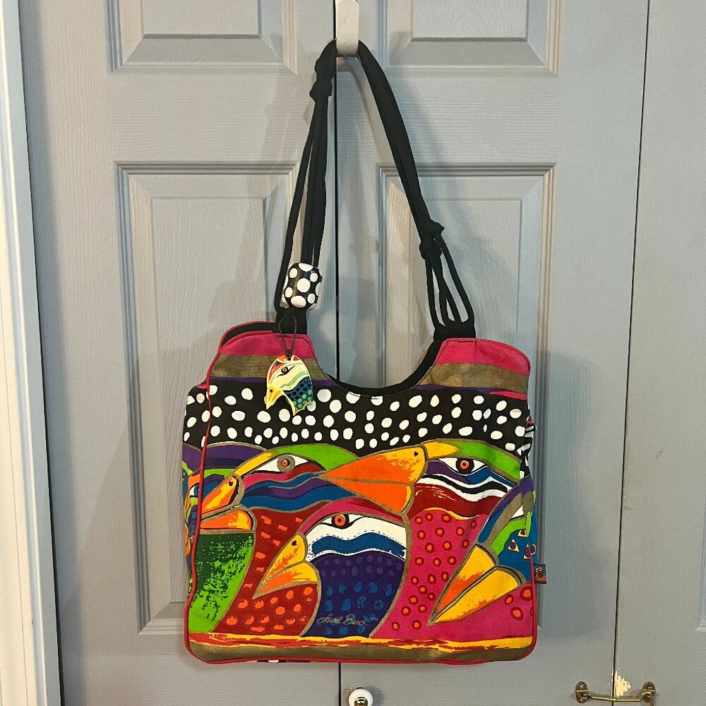 Laurel Burch Colorful Bird Design Women's Tote Bag